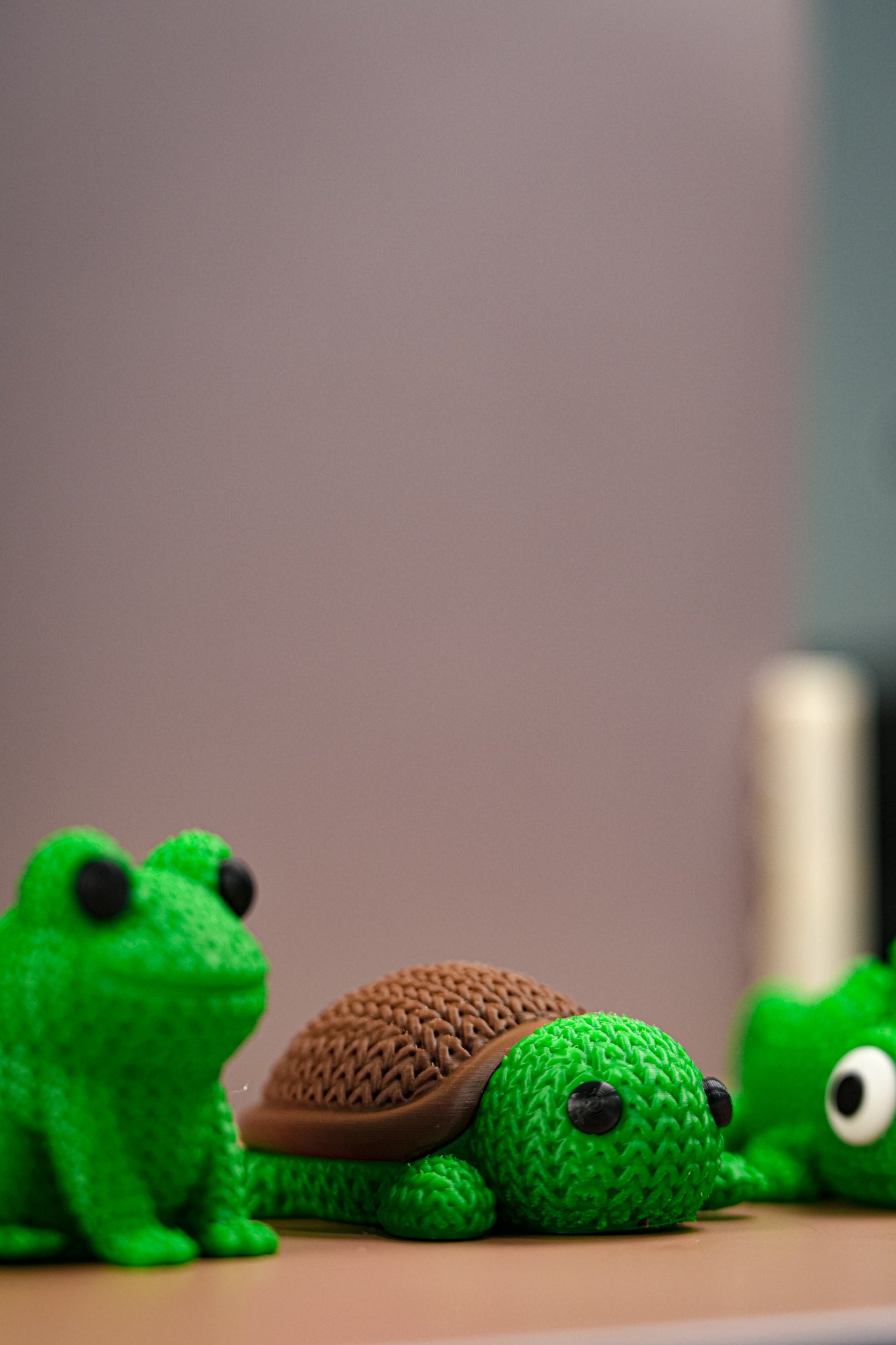 Frog, Turtle & Chameleon cute Knitted Reptiles