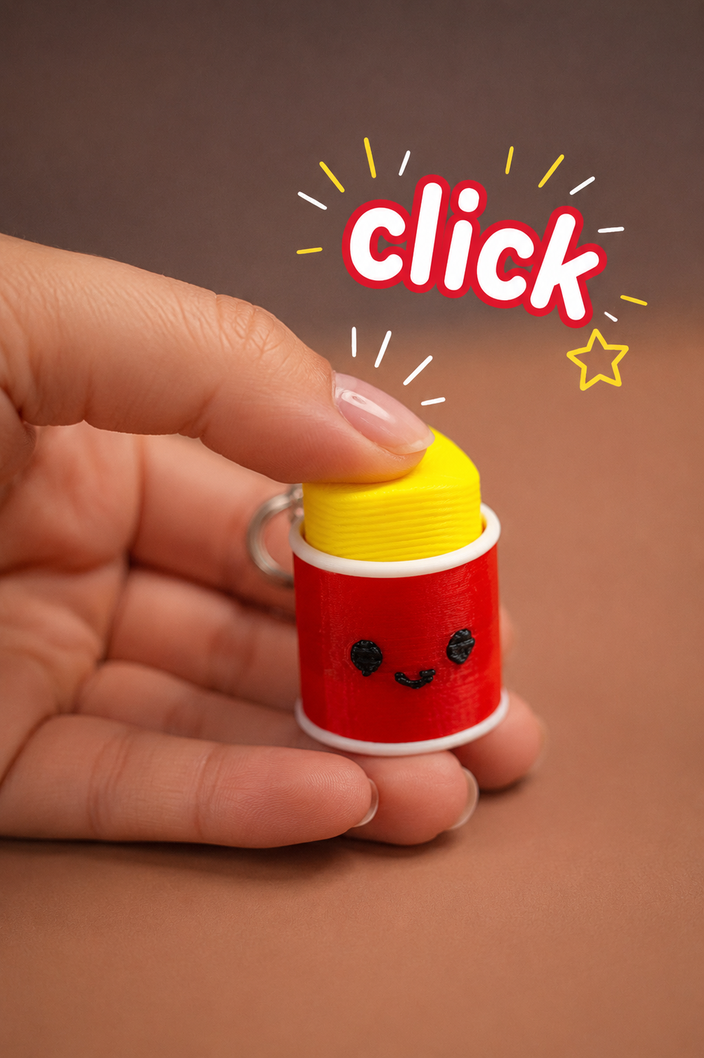 Cute Chips Can Clickers Keychain