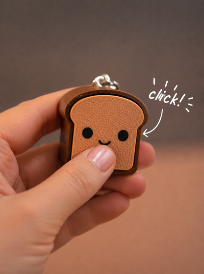 Cute Toast Clicker Keychain