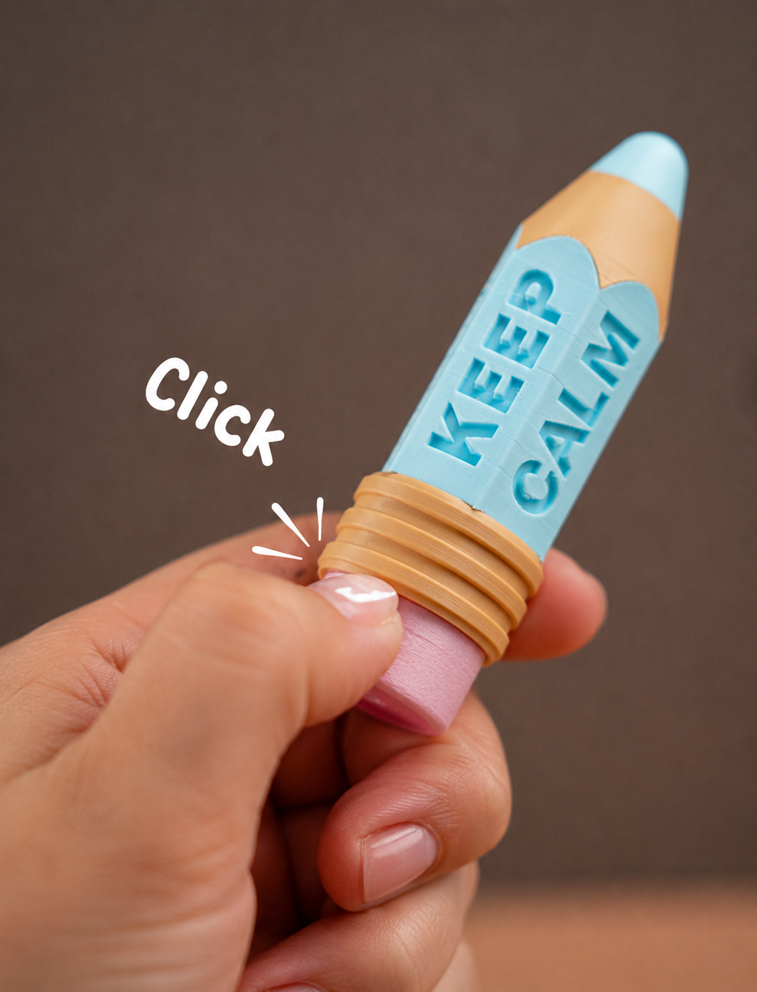 Keep Calm cute Pencil Clickers Keychain