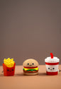 Cute Fast Food Clickers Keychain Set