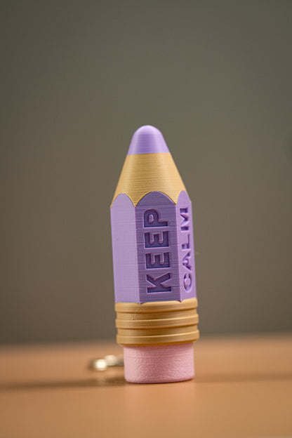 Keep Calm cute Pencil Clickers Keychain
