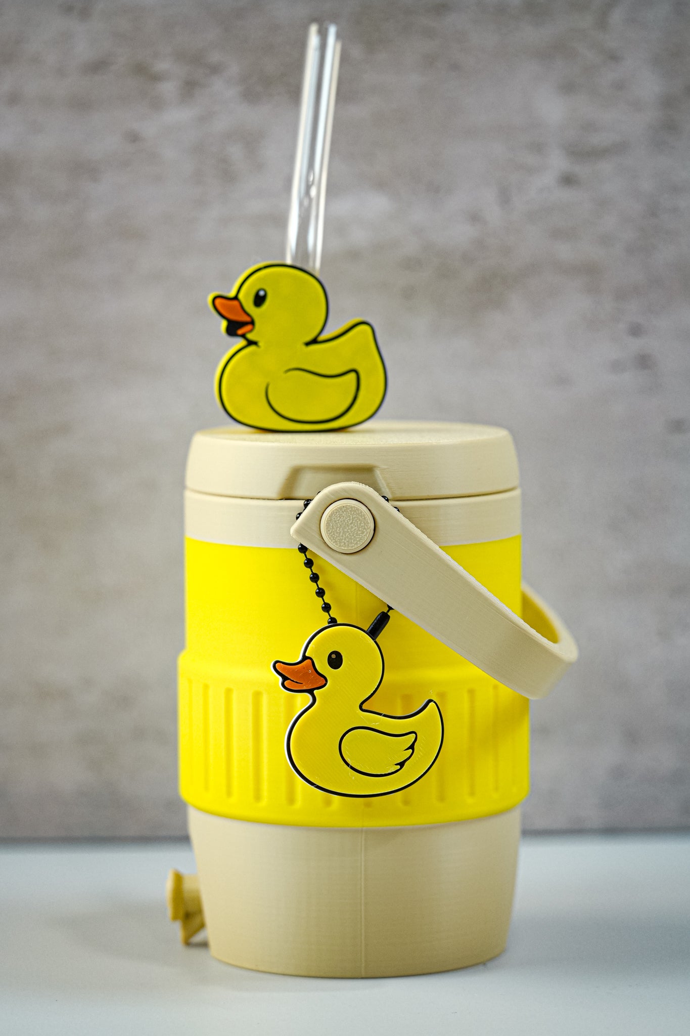 Duck 12oz Soda Can Holder Set | 3D Printed Can Sleeve with Duck Straw Topper & Matching Can Opener