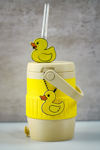Duck 12oz Soda Can Holder Set | 3D Printed Can Sleeve with Duck Straw Topper & Matching Can Opener