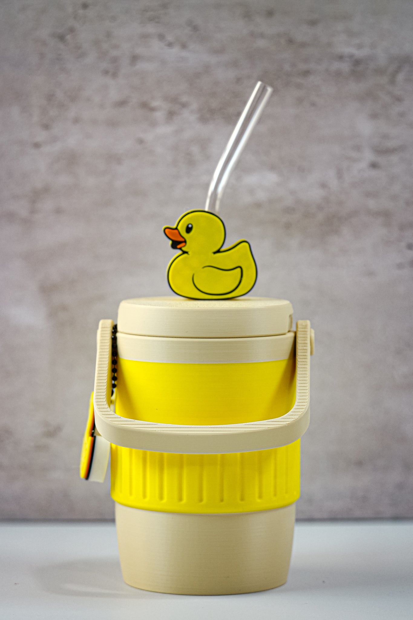 Duck 12oz Soda Can Holder Set | 3D Printed Can Sleeve with Duck Straw Topper & Matching Can Opener