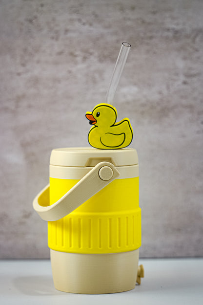Duck 12oz Soda Can Holder Set | 3D Printed Can Sleeve with Duck Straw Topper & Matching Can Opener