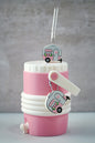 Pink Camper 12oz Soda Can Holder | 3D Printed Can Sleeve with Straw Topper & Matching Can Opener