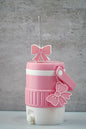 Cute Pink Bow 12oz Soda Can Holder | Includes Straw Topper & Can Opener