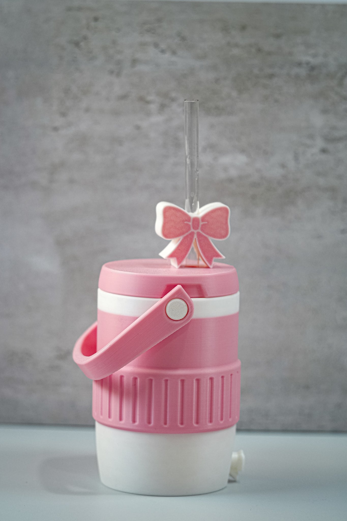 Cute Pink Bow 12oz Soda Can Holder | Includes Straw Topper & Can Opener