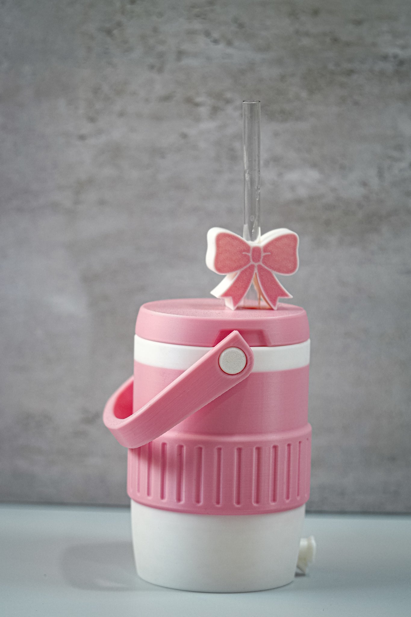 Cute Pink Bow 12oz Soda Can Holder | Includes Straw Topper & Can Opener