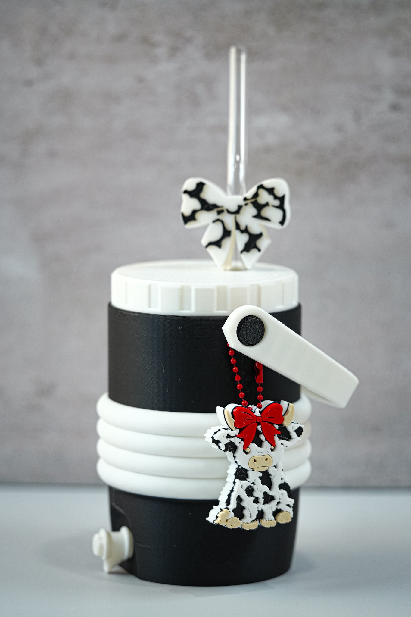 Black & White Cow Soda Can Holder | 3D Printed 12oz Can Sleeve