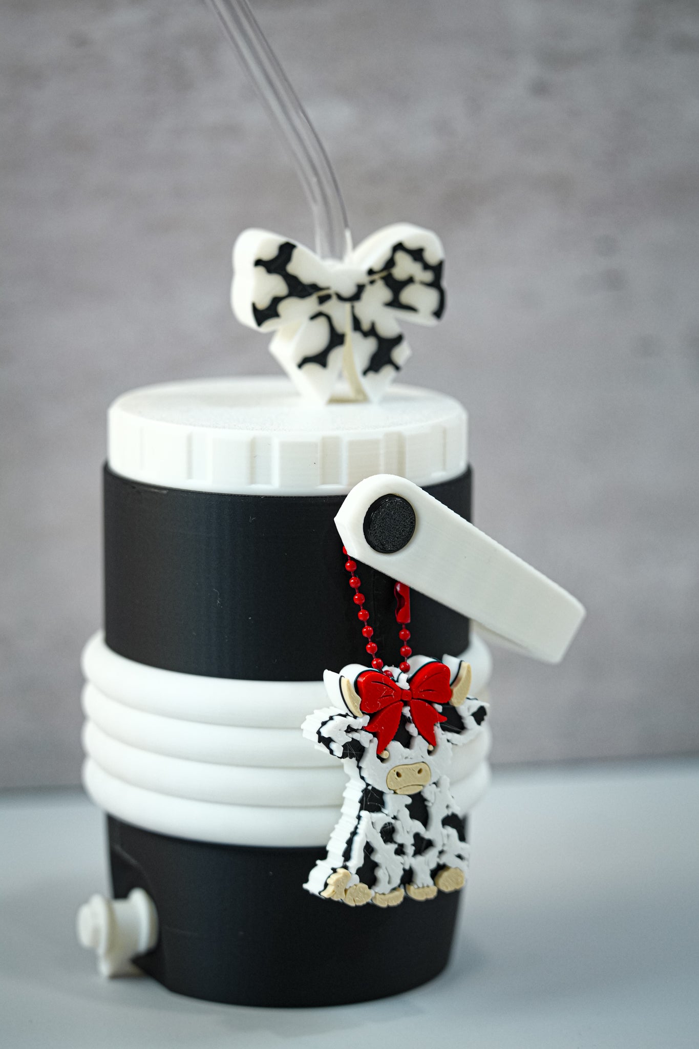 Black & White Cow Soda Can Holder | 3D Printed 12oz Can Sleeve