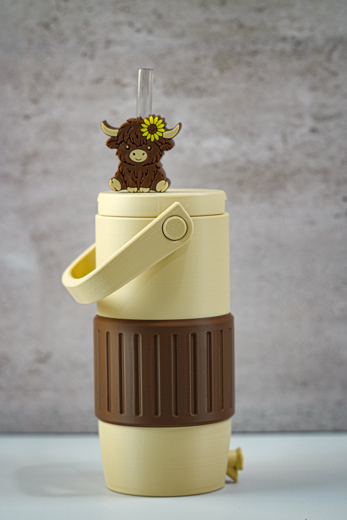 Sunflower Highland Cow 12oz Slim Can Holder