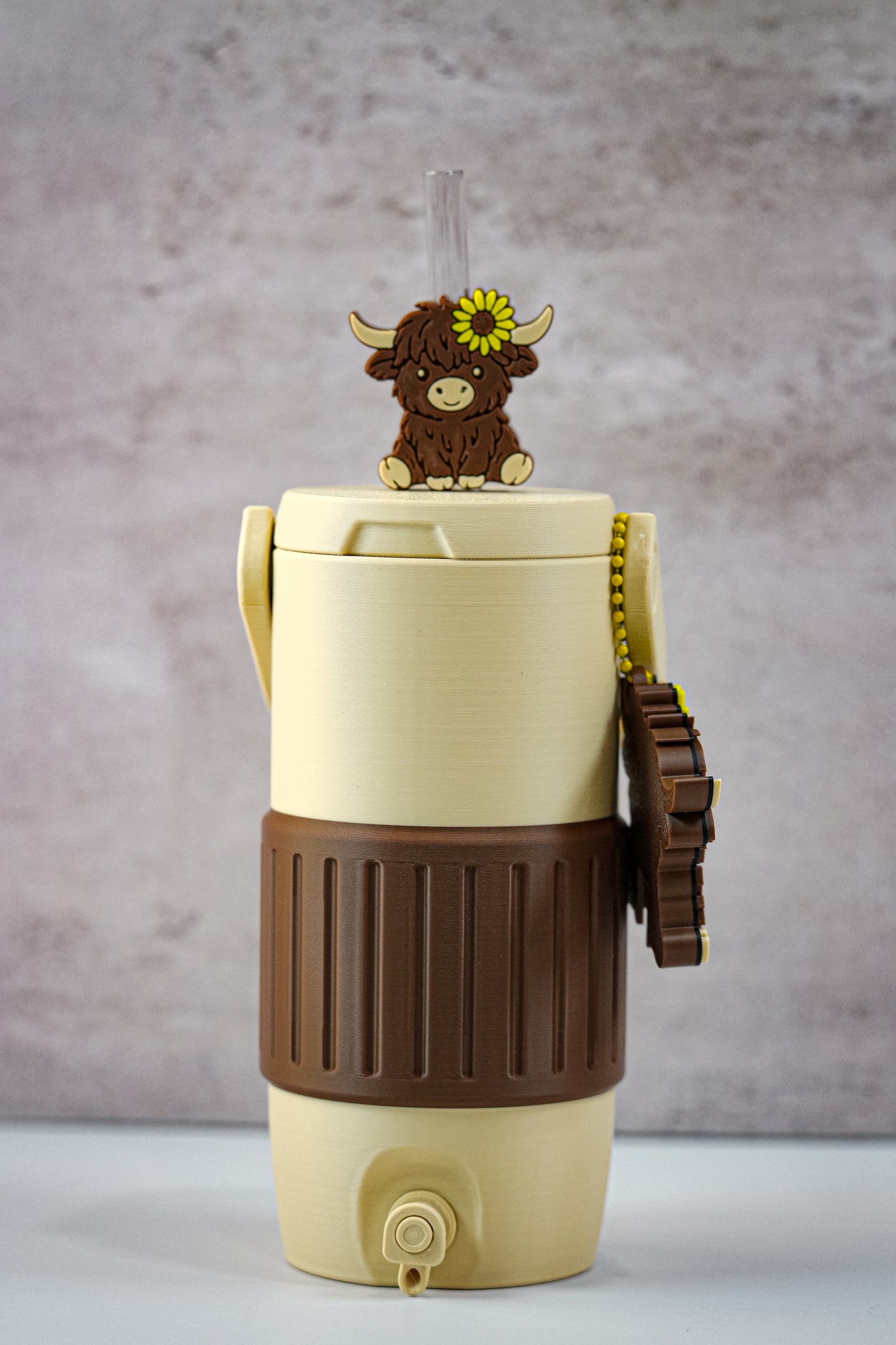 Sunflower Highland Cow 12oz Slim Can Holder