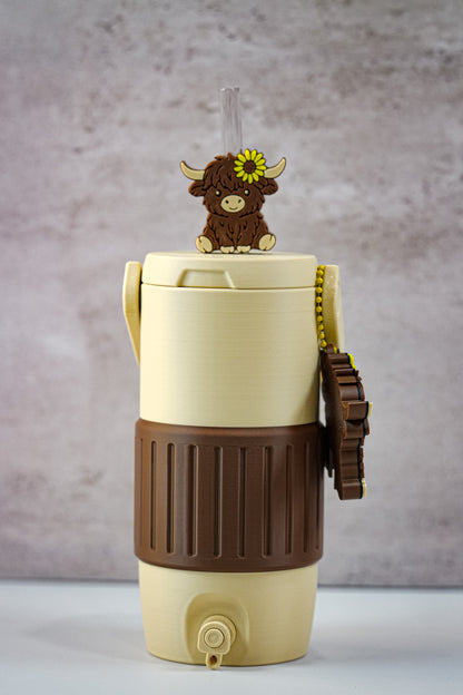 Sunflower Highland Cow 12oz Slim Can Holder