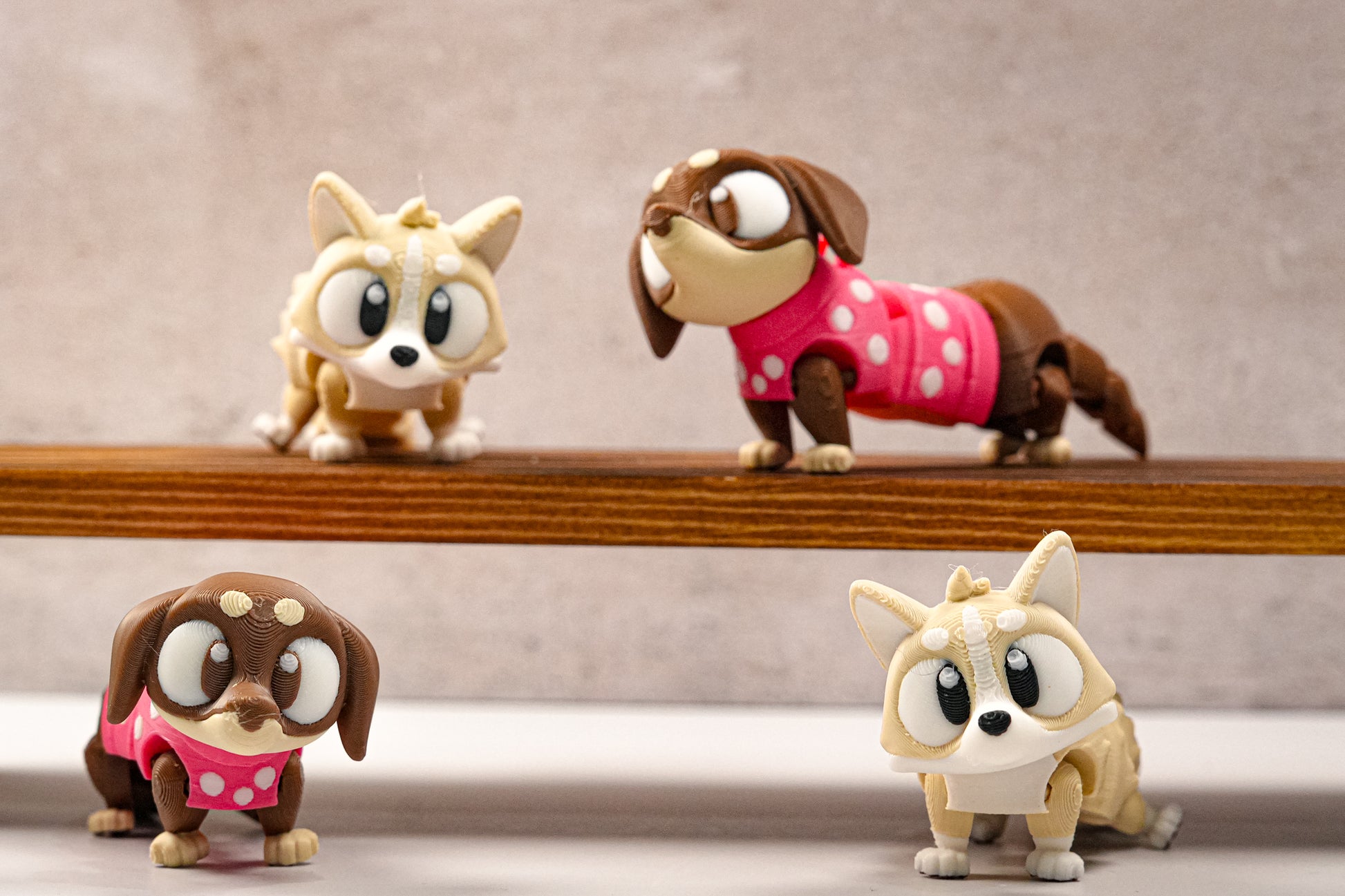 Mini Articulated Corgi & Dachshund