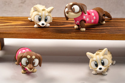 Mini Articulated Corgi & Dachshund