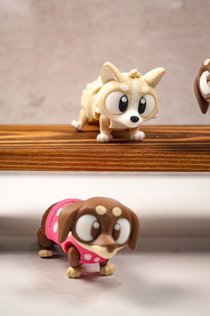Mini Articulated Corgi & Dachshund