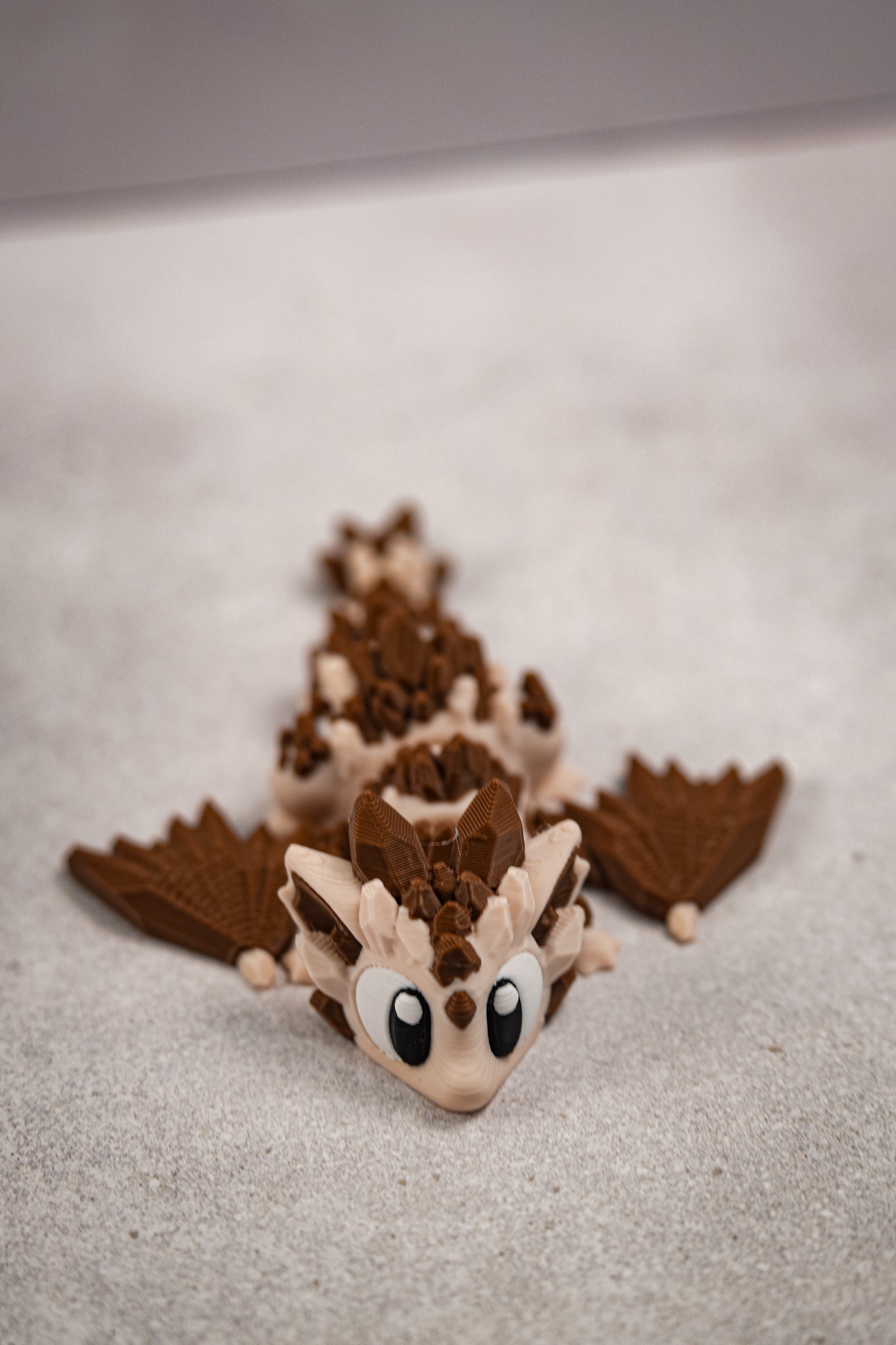 Brown Articulated 3D Printed Fantasy Dragon & Egg