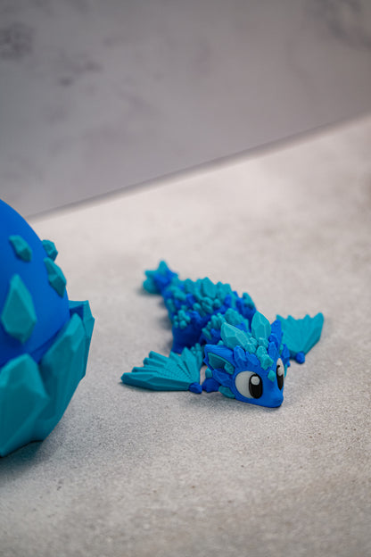 Arctic Crystal Baby Dragon with Egg