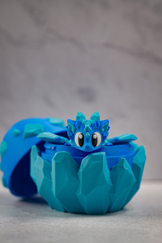 Arctic Crystal Baby Dragon with Egg