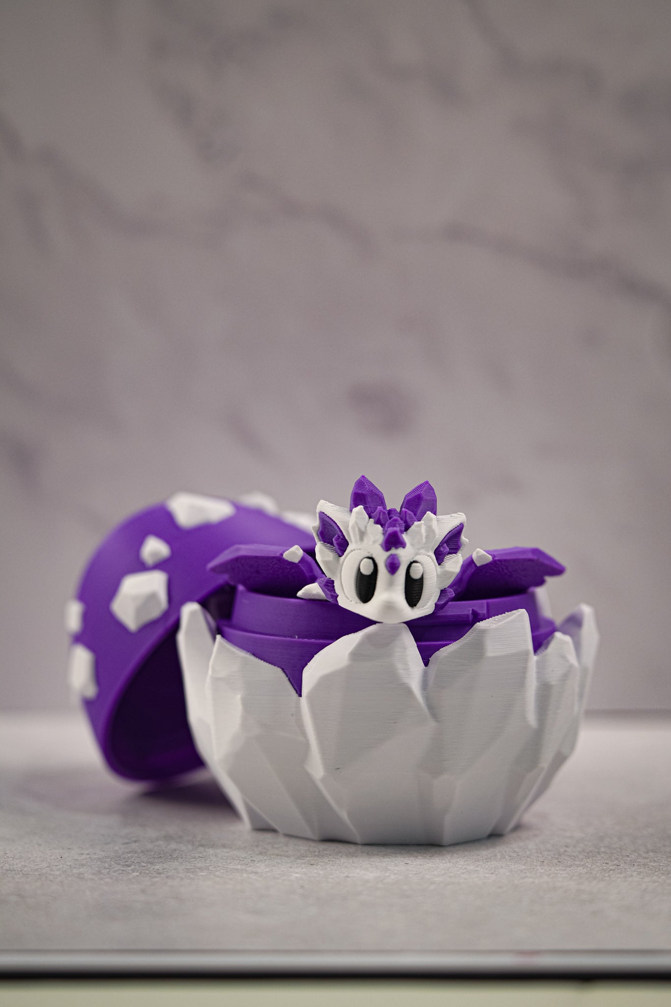 Royal Amethyst Crystal Dragon & Egg