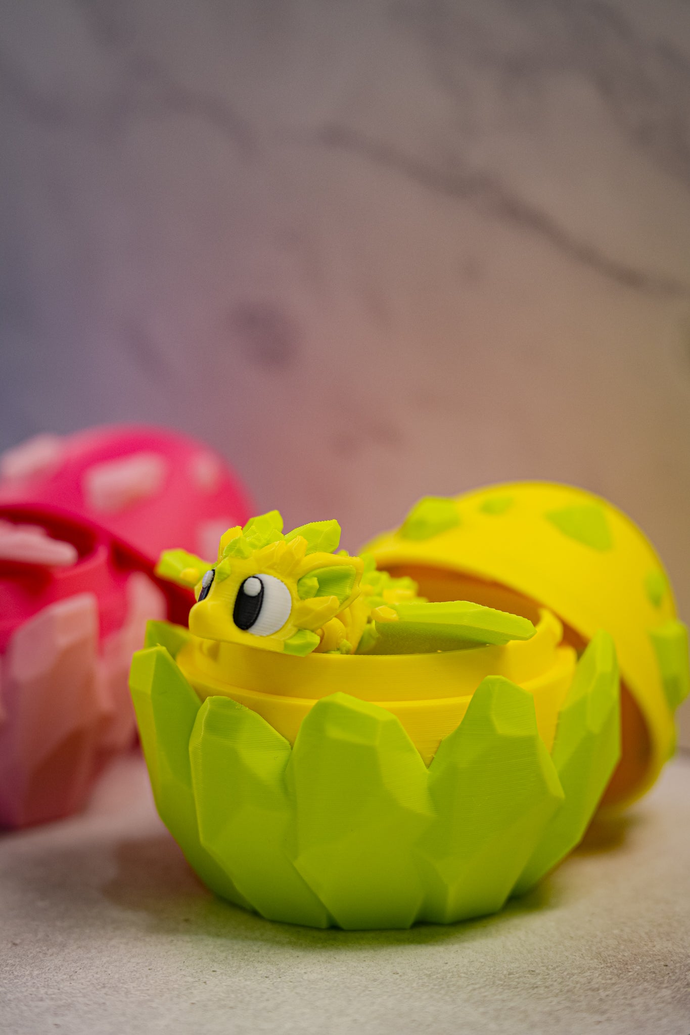 Crystal Baby Dragon & Egg – Articulated 3D Printed Fantasy Hatchling