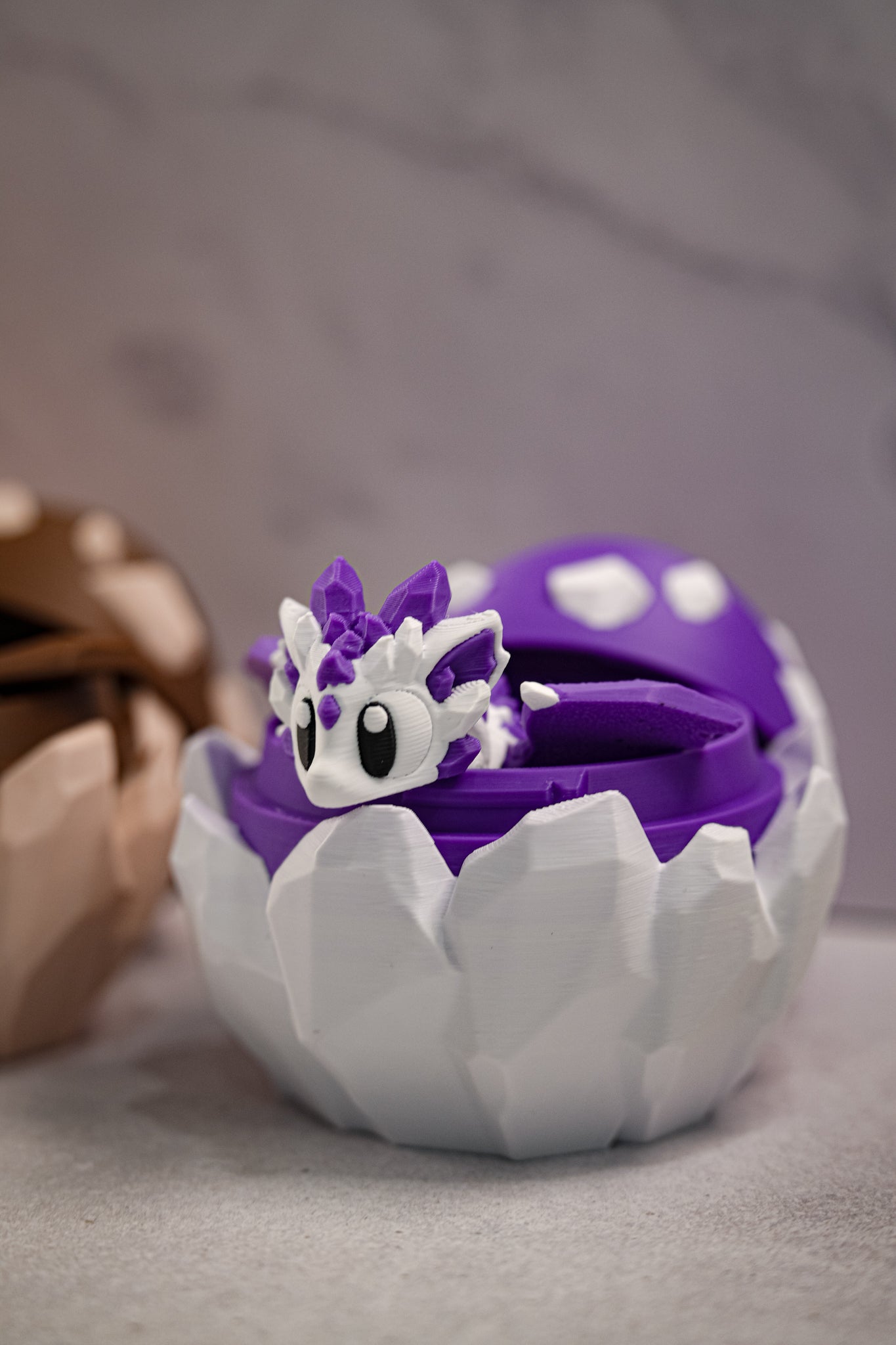 Royal Amethyst Crystal Dragon & Egg